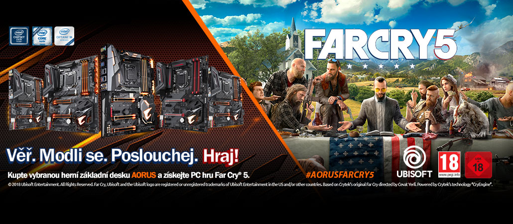 Far Cry 5 k vybraným základním deskám Z370 AORUS